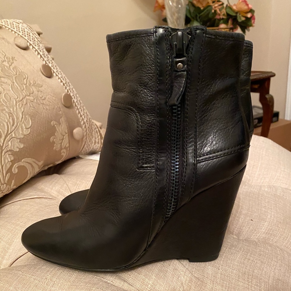 Modern Vintage Wedge Booties